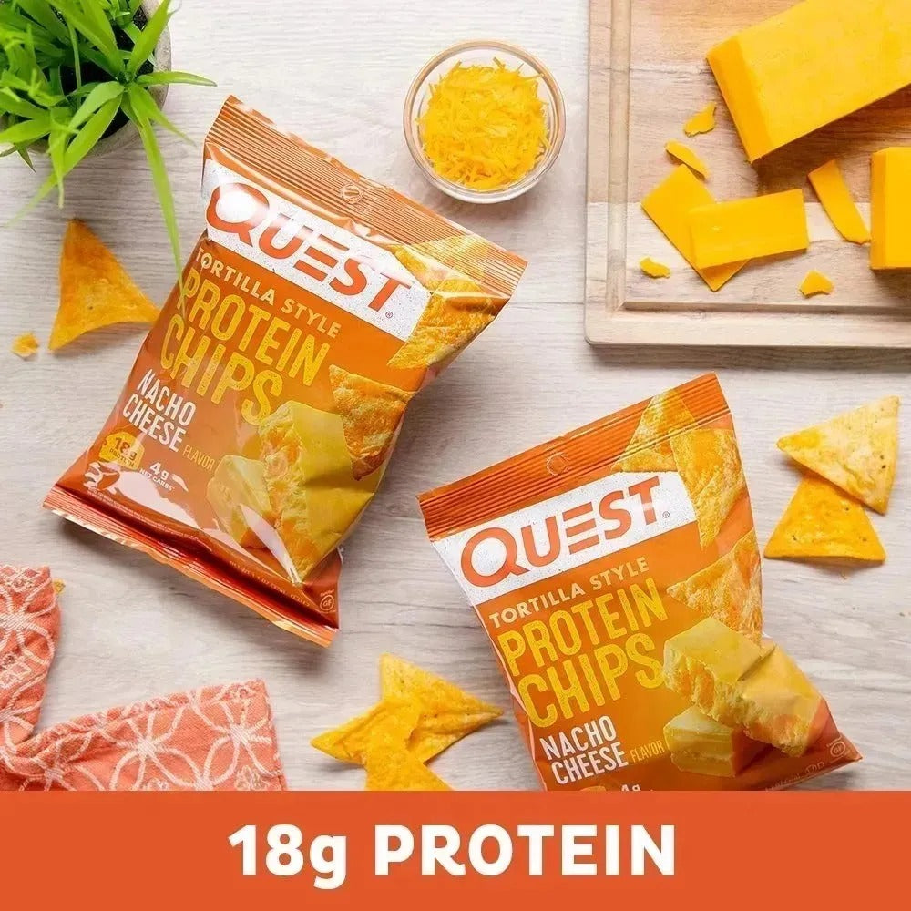 Quest Nutrition Nacho Cheese Tortilla Style Protein Chips, High protein, Gluten Free