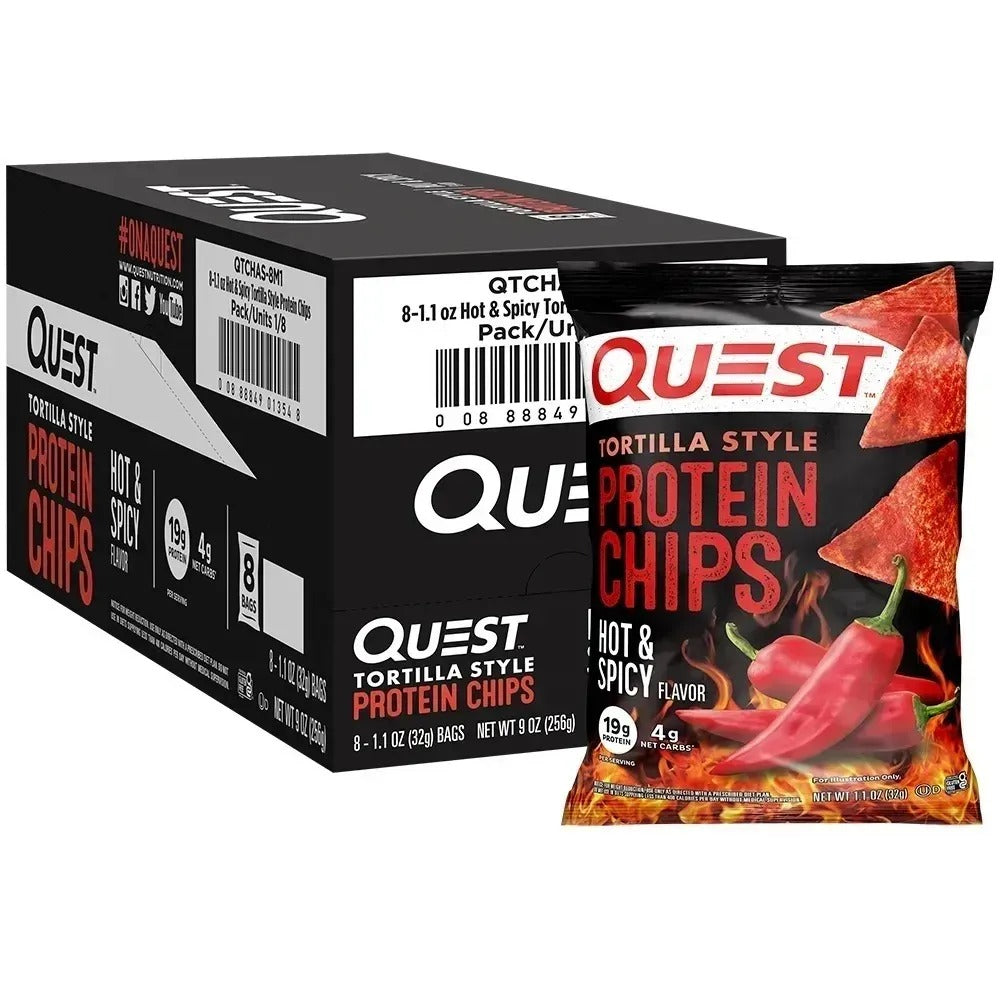 Quest Nutrition Nacho Cheese Tortilla Style Protein Chips, High protein, Gluten Free