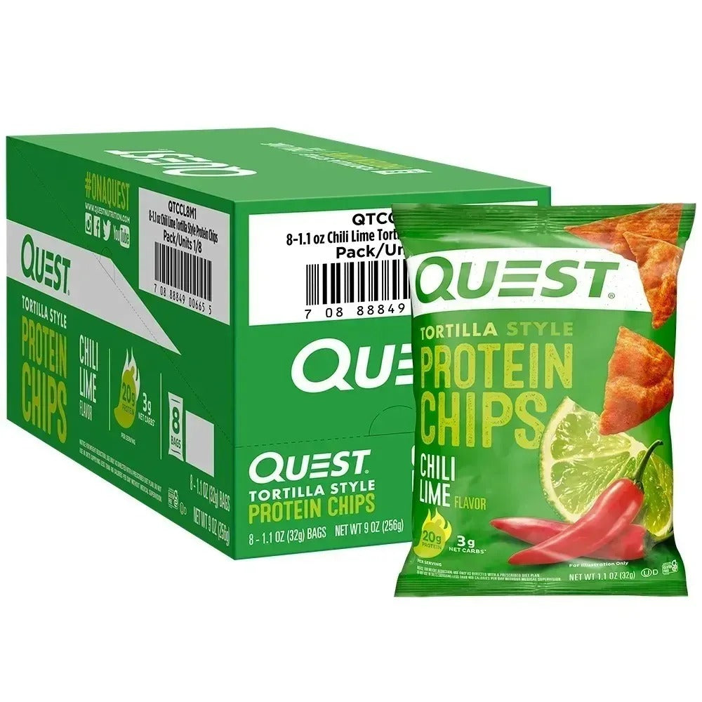 Quest Nutrition Nacho Cheese Tortilla Style Protein Chips, High protein, Gluten Free