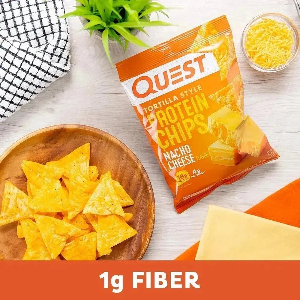 Quest Nutrition Nacho Cheese Tortilla Style Protein Chips, High protein, Gluten Free