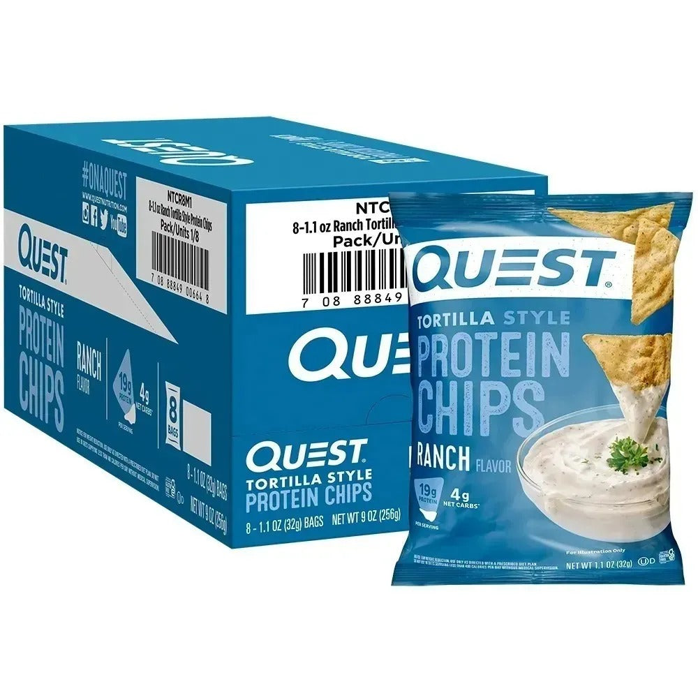 Quest Nutrition Nacho Cheese Tortilla Style Protein Chips, High protein, Gluten Free