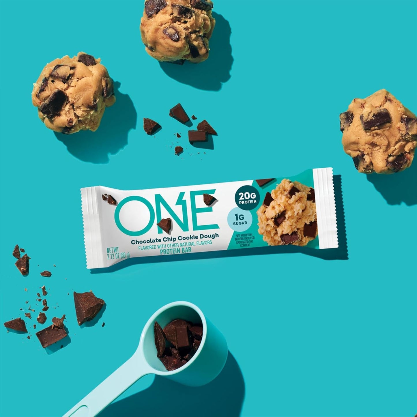 ONE Protein Bars, Chocolate Chip Cookie Dough, Gluten Free with 20g Protein and 1g Sugar