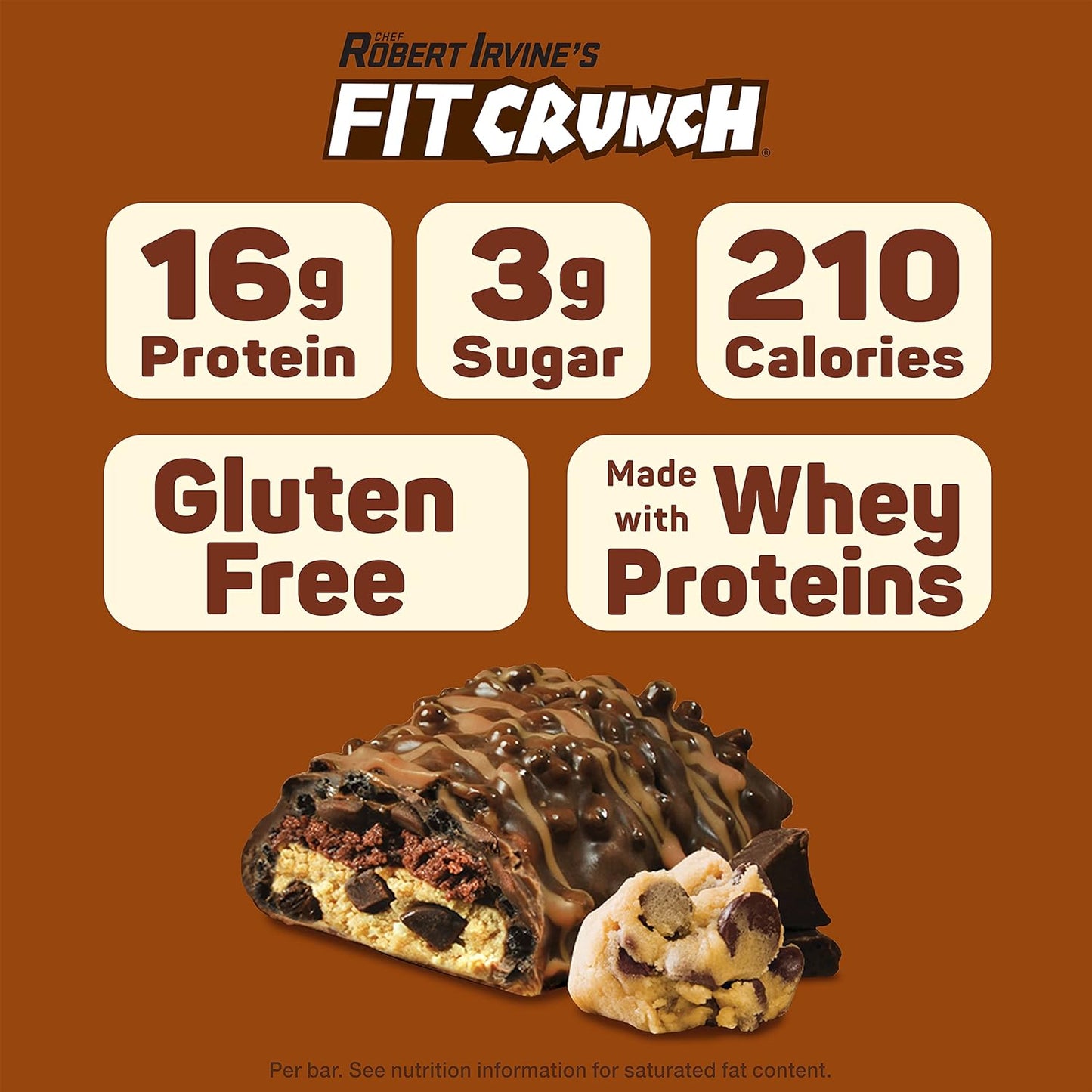 FITCRUNCH Snack Size Protein Bars, 6-Layer Baked Bar, Gluten Free