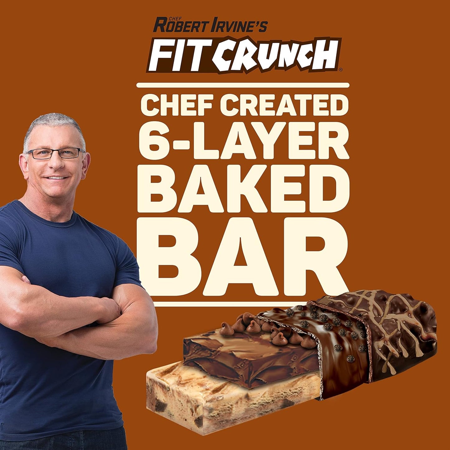 FITCRUNCH Snack Size Protein Bars, 6-Layer Baked Bar, Gluten Free