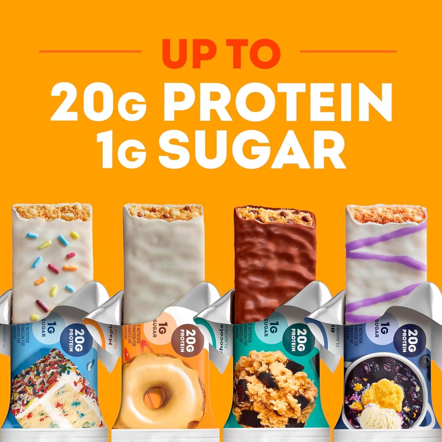 ONE Protein Bars, Chocolate Chip Cookie Dough, Gluten Free with 20g Protein and 1g Sugar