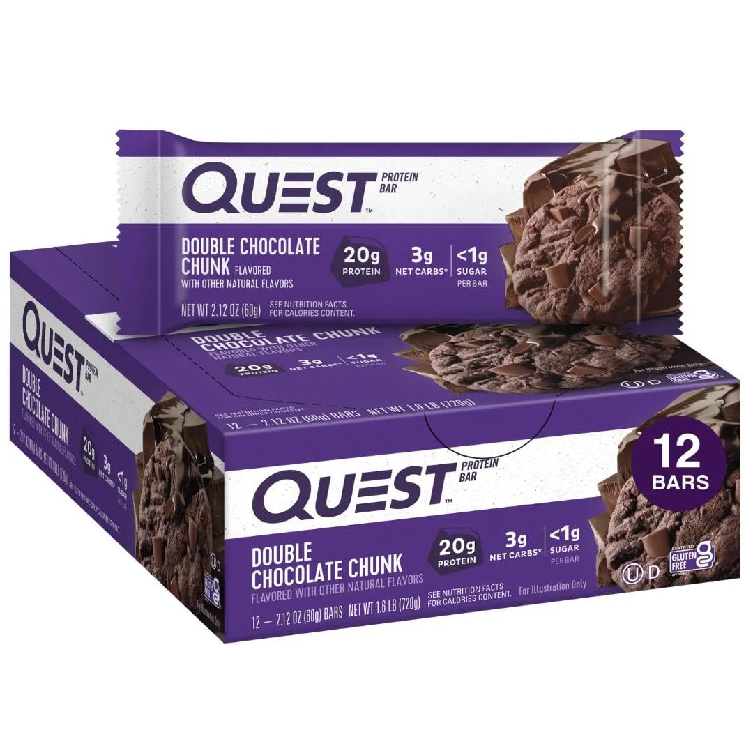 Quest Nutrition Chocolate Chip Cookie Dough Protein Bars, High Protein, Gluten Free